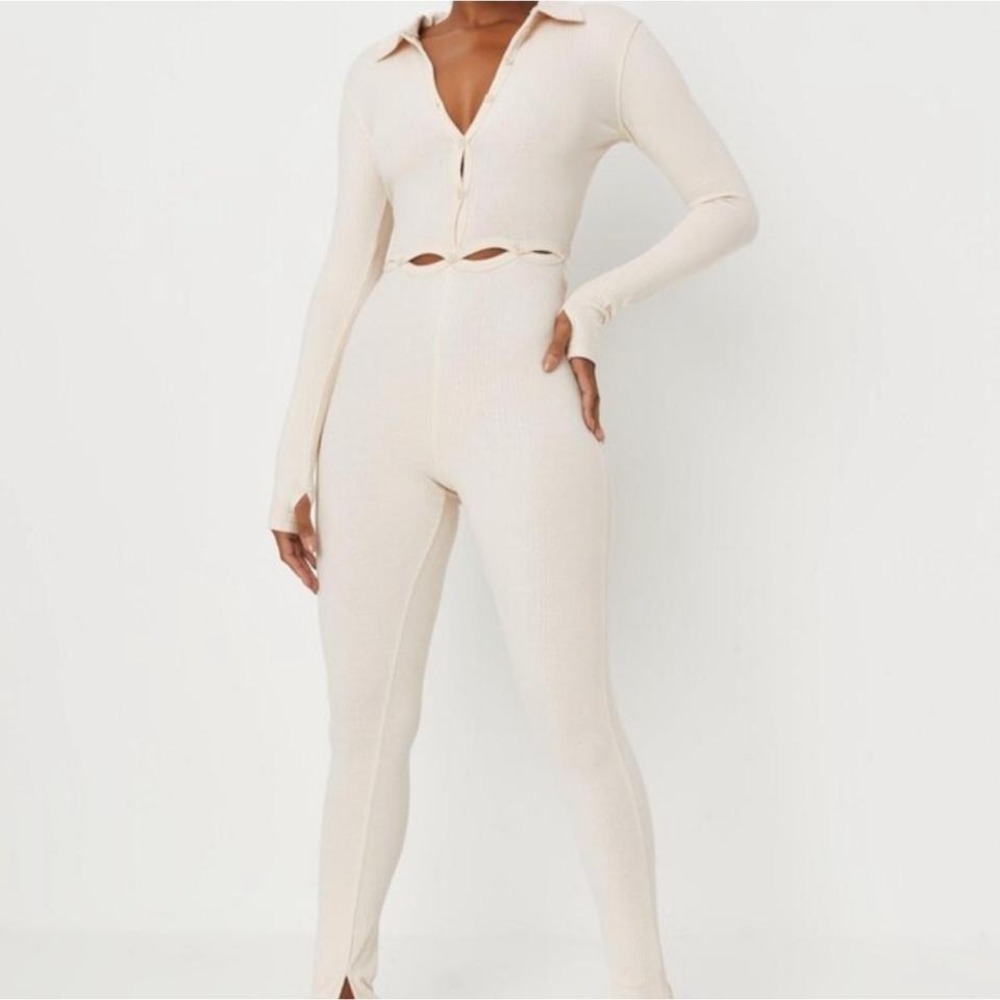 NWT Carli Bybel x missguided Polo button front jumpsuit
